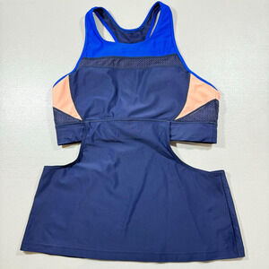 Athleta Blue Peach Mesh Cutout Athletic Dress Tank Top Womens Size‎ M